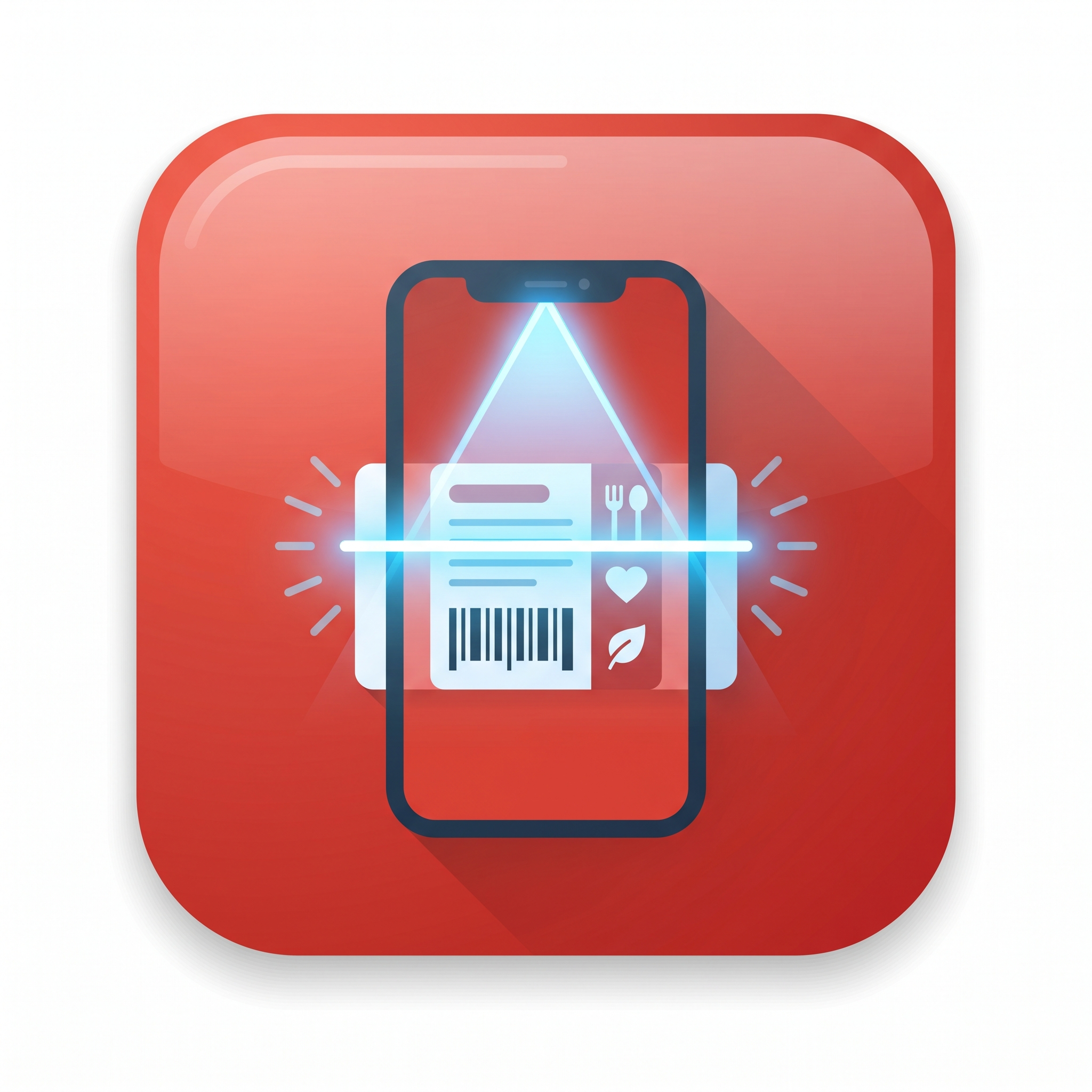 Illustration of a smartphone scanning a food label for allergens