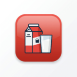 Illustration of milk carton and glass representing milk allergy